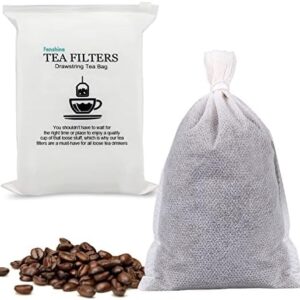 Fenshine 100Pcs Large Tea Bag - Disposable Empty Tea Filter Bags No Mess Mesh Bags with Drawstring for Concentrate/Iced Coffee, Herb, Loose Leaf Tea  Grocery & Gourmet Food