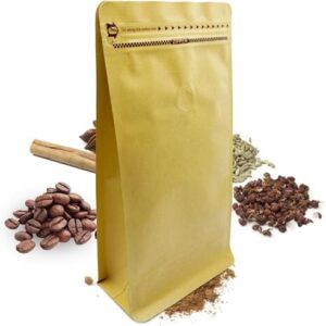 Premium Kraft Coffee Bags with One-Way Degassing Valve - 100 Pack, 16oz | Eco-Friendly & Strong Sealable Pouches for Optimal Freshness | Ideal for Coffee, Tea, Snacks & More  Health & Household